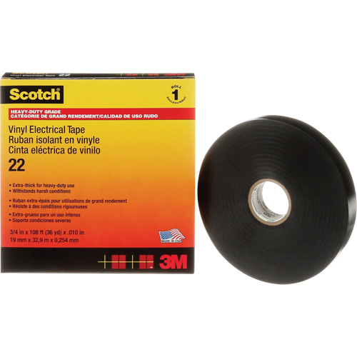 Scotch&reg; Vinyl Electrical Tape, 19 mm (3/4") x 33 m (108'), Black, 10 mils Advanced Consulting and Training Ltd.