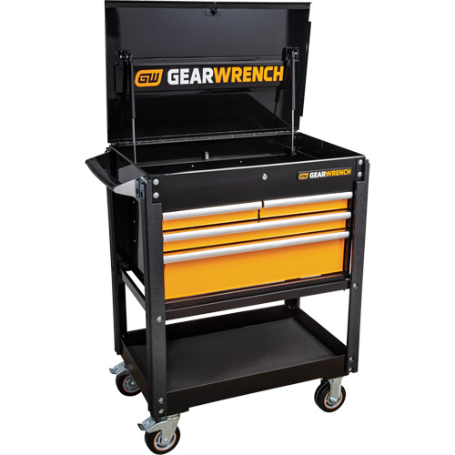 Chariot utilitaire, 4 tiroirs, 33" lo x 21" la x 42" h, Noir/Orange Advanced Consulting and Training Ltd.