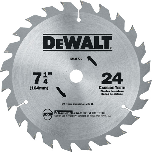 Lame de scie circulaire en carbure, 7-1/4", 24 dents Advanced Consulting and Training Ltd.