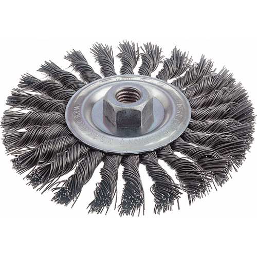 Knot Wire Wheel Brushes - Standard Twist Knot, 6" Dia., 0.023" Fill, 5/8"-11 Arbor, Steel Advanced Consulting and Training Ltd.