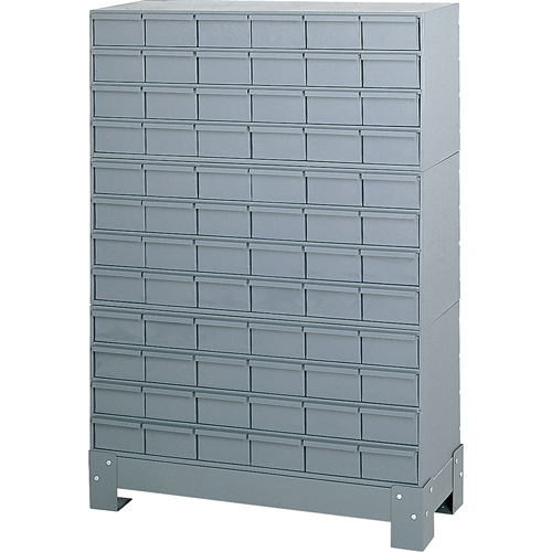Casiers &agrave; tiroirs industriels avec base, 72 tiroirs, 34-1/8" la x 12-1/4" p x 48-1/8" h, Gris Advanced Consulting and Training Ltd.