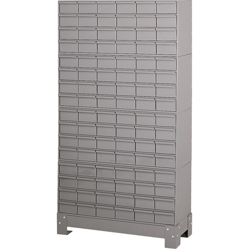 Casiers &agrave; tiroirs industriels avec base, 96 tiroirs, 34-1/8" la x 12-1/4" p x 62-1/2" h, Gris Advanced Consulting and Training Ltd.