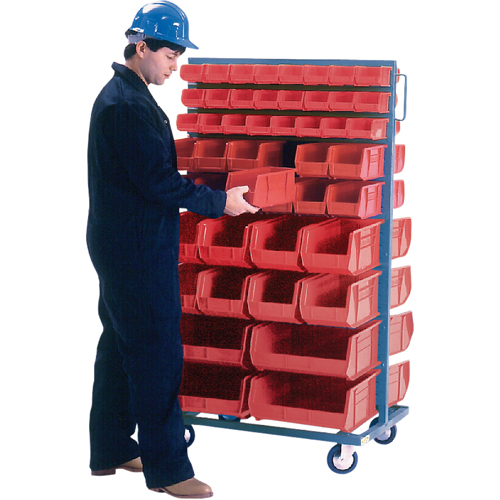 Double-Sided Mobile Bin Rack, Double-sided, 96 bins, 36" W x 24" D x 63" H Advanced Consulting and Training Ltd.