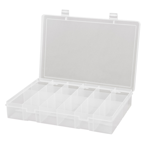 Boîtes &agrave; compartiments compactes en polypropyl&egrave;ne, 13-1/8" la x 9" p x 2-5/16" h, 18 compartiments Advanced Consulting and Training Ltd.