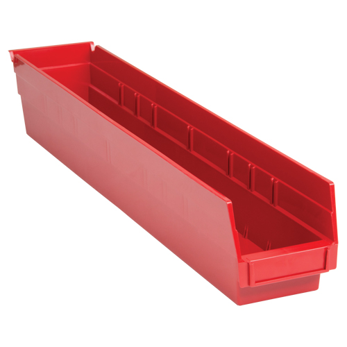 Bacs de rangement pour tablettes, 4-1/8" la x 4" H x 23-5/8" p, Rouge, Capacit&eacute; 50 lb Advanced Consulting and Training Ltd.