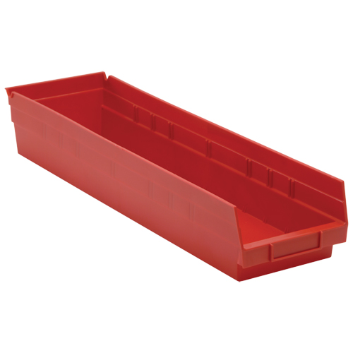 Shelf Bins, 6-5/8" W x 4" H x 23-5/8" D, Red, 50 lbs. Capacity Advanced Consulting and Training Ltd.