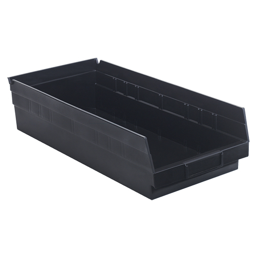 Economy Shelf Bin, 8-3/8" W x 4" H x 17-7/8" D, Black Advanced Consulting and Training Ltd.