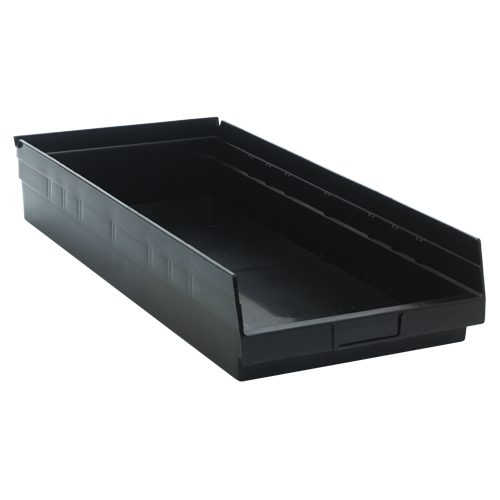 Economy Shelf Bin, 11-1/8" W x 4" H x 23-5/8" D, Black, 60 lbs. Capacity Advanced Consulting and Training Ltd.