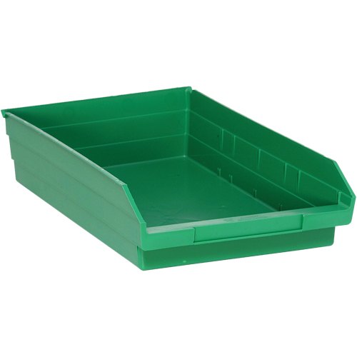 Shelf Bins, 11-1/8" W x 4" H x 17-7/8" D, Green, 40 lbs. Capacity Advanced Consulting and Training Ltd.