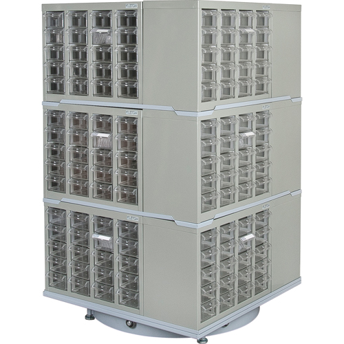 Armoire industrielle robuste avec carrousel &agrave; tiroirs, Acier, 240 tiroirs, 27" la x 27" p x 48" h, Gris Advanced Consulting and Training Ltd.