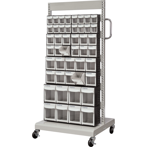 Mobile Tilt Bin Rack, Single-sided, 46 bins, 26-1/4" W x 22" D x 57-1/2" H Advanced Consulting and Training Ltd.