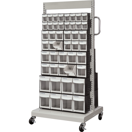 Mobile Tilt Bin Rack, Double-sided, 92 bins, 26-1/4" W x 22" D x 57-1/2" H Advanced Consulting and Training Ltd.