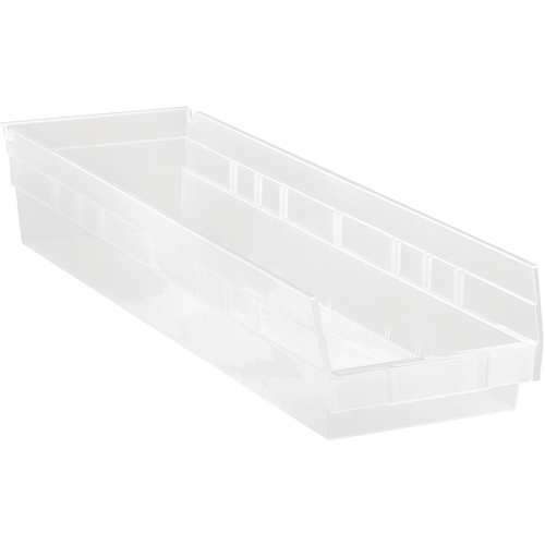 Bacs de rangement pour tablettes, 6-5/8" la x 4" H x 23-5/8" p, Transparent, Capacit&eacute; 50 lb Advanced Consulting and Training Ltd.