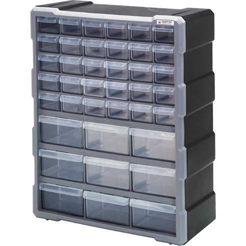 Armoire &agrave; tiroir, Plastique, 39 tiroirs, 15" x 6-1/4" x 18-3/4", Noir Advanced Consulting and Training Ltd.