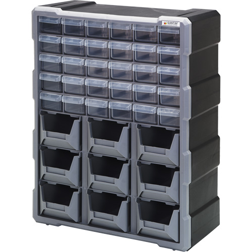 Armoire &agrave; tiroir, Plastique, 39 tiroirs, 15" x 6-1/4" x 18-3/4", Noir Advanced Consulting and Training Ltd.