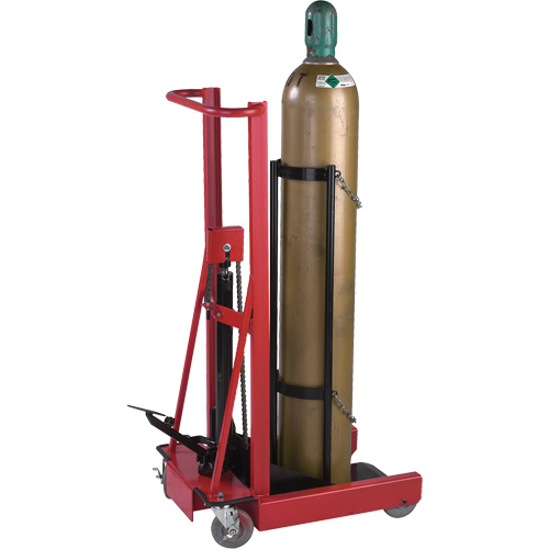 Hydraulic Cylinder Lift, Rubber Wheels, 12" W x 20" L Base, 300 lbs. Advanced Consulting and Training Ltd.