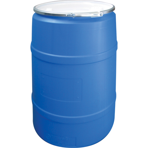 Barils en poly&eacute;thyl&egrave;ne, 55 gal. US (45 gal. imp.), Dessus ouvert, Bleu Advanced Consulting and Training Ltd.