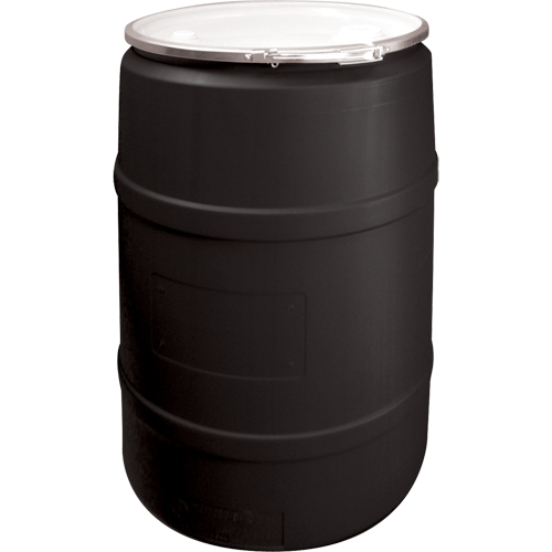 Polyethylene Drums, 55 US gal (45 imp. gal.), Open Top, Black Advanced Consulting and Training Ltd.