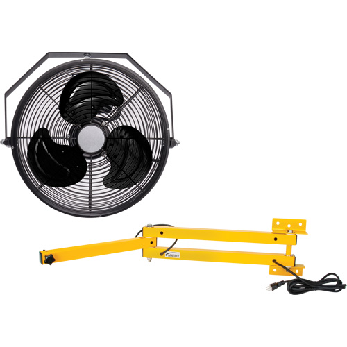 Trousse de ventilateur pour poste de travail industriel avec bras double verrouillable, Industriel, 3 vitesses, Diam&egrave;tre de 12" Advanced Consulting and Training Ltd.