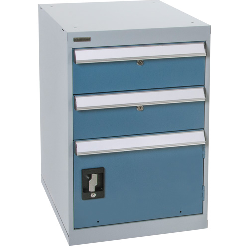 Pedestal Workbench with One Door & Two Drawers, 2 Drawers, 18" W x 21" D x 28" H Advanced Consulting and Training Ltd.