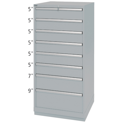 Armoires de rangement avec tiroirs, 8 tiroirs, 28-1/4" la x 28-1/2" p x 59-1/2" h, Gris Advanced Consulting and Training Ltd.