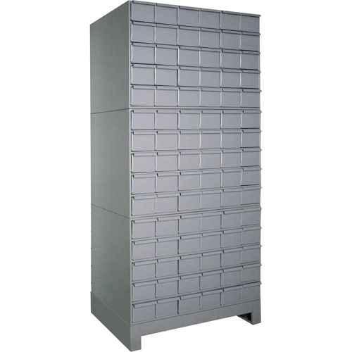 Armoires &agrave; tiroirs industriels avec base, 90 tiroirs, 34-1/8" la x 12-1/4" p x 69-1/8" h, Gris Advanced Consulting and Training Ltd.