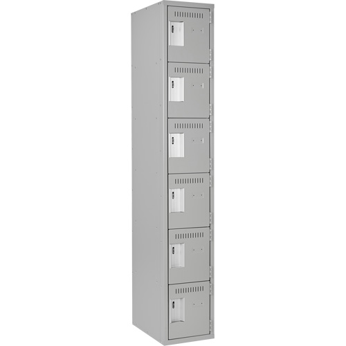 Petits casiers Clean Line, 6 niveaux, 12" x 18" x 72", Acier, Gris, Rivet (assembl&eacute;) Advanced Consulting and Training Ltd.