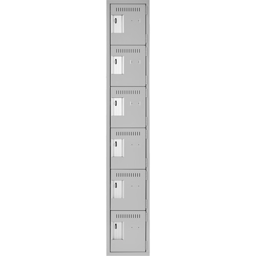 Petits casiers Clean Line, 6 niveaux, 12" x 18" x 72", Acier, Gris, Rivet (assembl&eacute;) Advanced Consulting and Training Ltd.