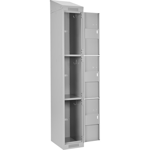 Clean Line Lockers, 3 -tier, Bank of 4, 48" x 18" x 78", Steel, Grey, Rivet (Assembled) Advanced Consulting and Training Ltd.