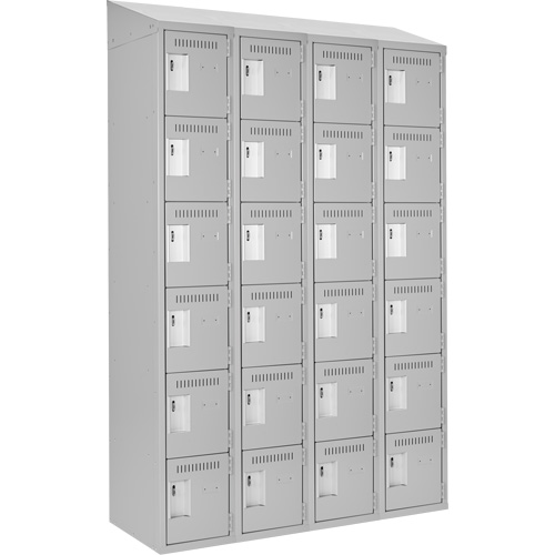 Clean Line Lockerette , 6 -tier, Bank of 4, 48" x 18" x 78", Steel, Grey, Rivet (Assembled) Advanced Consulting and Training Ltd.