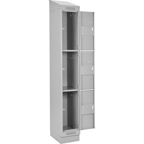 Clean Line Lockers, 3 -tier, Bank of 3, 36" x 18" x 82", Steel, Grey, Rivet (Assembled) Advanced Consulting and Training Ltd.