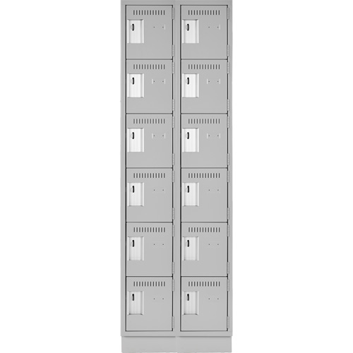 Clean Line Lockerette, 6 -tier, Bank of 2, 24" x 18" x 76", Steel, Grey, Rivet (Assembled) Advanced Consulting and Training Ltd.