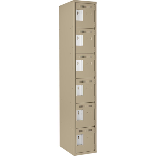 Clean Line Lockerette, 6 -tier, 12" x 18" x 72", Steel, Beige, Rivet (Assembled) Advanced Consulting and Training Ltd.