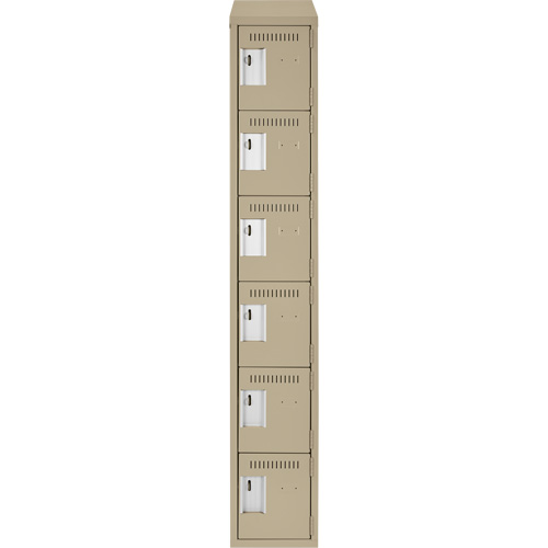 Petits casiers Clean Line, 6 niveaux, 12" x 18" x 78", Acier, Beige, Rivet (assembl&eacute;) Advanced Consulting and Training Ltd.