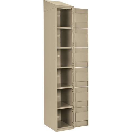 Clean Line Lockerette, 6 -tier, Bank of 4, 48" x 18" x 78", Steel, Beige, Rivet (Assembled) Advanced Consulting and Training Ltd.