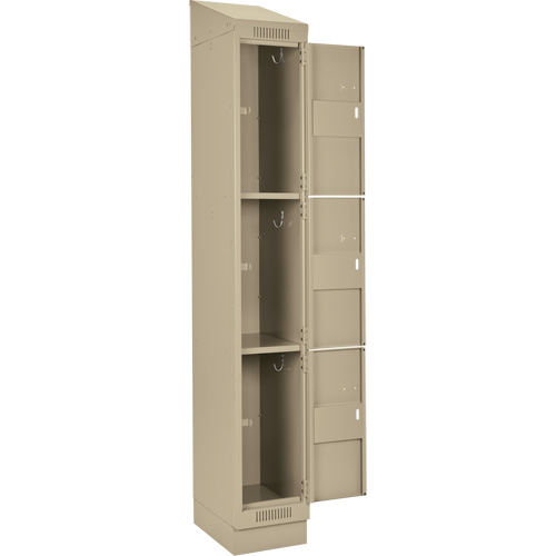 Clean Line Lockers, 3 -tier, Bank of 4, 48" x 18" x 82", Steel, Beige, Rivet (Assembled) Advanced Consulting and Training Ltd.