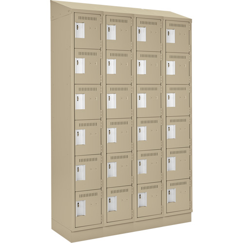 Clean Line Lockerette , 6 -tier, Bank of 4, 48" x 18" x 82", Steel, Beige, Rivet (Assembled) Advanced Consulting and Training Ltd.