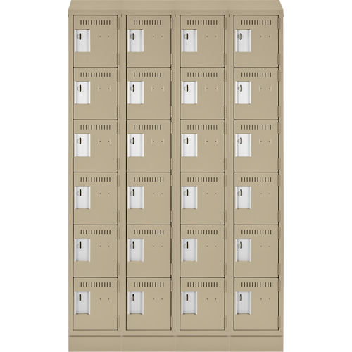 Clean Line Lockerette , 6 -tier, Bank of 4, 48" x 18" x 82", Steel, Beige, Rivet (Assembled) Advanced Consulting and Training Ltd.