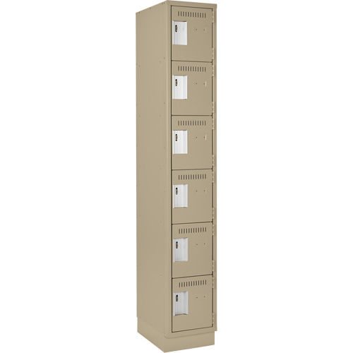 Clean Line Lockerette, 6 -tier, 12" x 18" x 76", Steel, Beige, Rivet (Assembled) Advanced Consulting and Training Ltd.