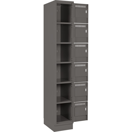 Clean Line Lockerette, 6 -tier, Bank of 4, 48" x 18" x 76", Steel, Charcoal, Rivet (Assembled) Advanced Consulting and Training Ltd.
