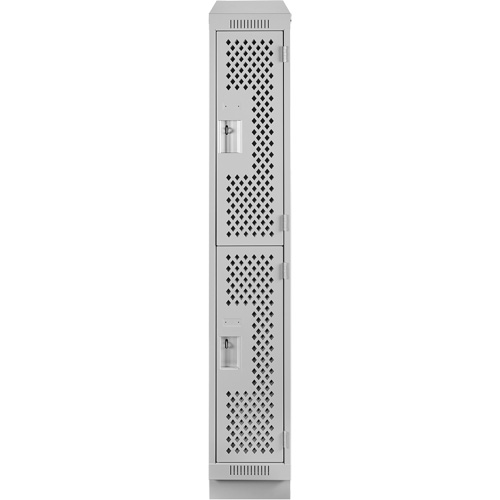 Clean Line Lockers, 2 -tier, 12" x 15" x 82", Steel, Grey, Rivet (Assembled), Perforated Advanced Consulting and Training Ltd.
