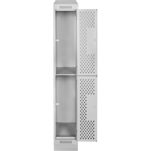 Clean Line Lockers, 2 -tier, 12" x 15" x 82", Steel, Grey, Rivet (Assembled), Perforated Advanced Consulting and Training Ltd.