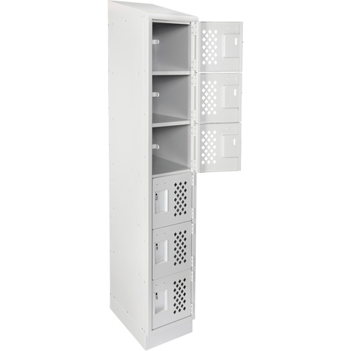 Clean-Line Perforated Lockerette, 6 -tier, 12" x 72" x 12", Steel Advanced Consulting and Training Ltd.