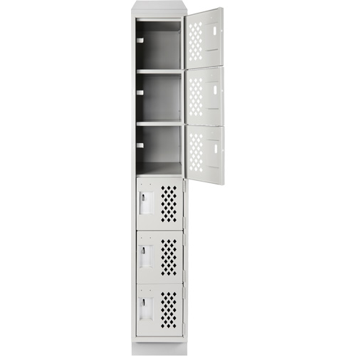 Clean-Line Perforated Lockerette, 6 -tier, 12" x 72" x 12", Steel Advanced Consulting and Training Ltd.