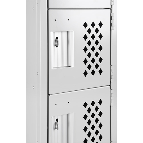 Assembled Lockerettes Clean Line Perforated Economy Lockers, 6 -tier, Bank of 3, 18" x 72" x 12", Steel Advanced Consulting and Training Ltd.