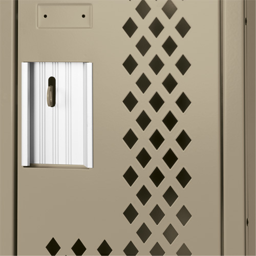 Clean Line Lockers, 2 -tier, Bank of 3, 36" x 15" x 82", Steel, Beige, Rivet (Assembled), Perforated Advanced Consulting and Training Ltd.