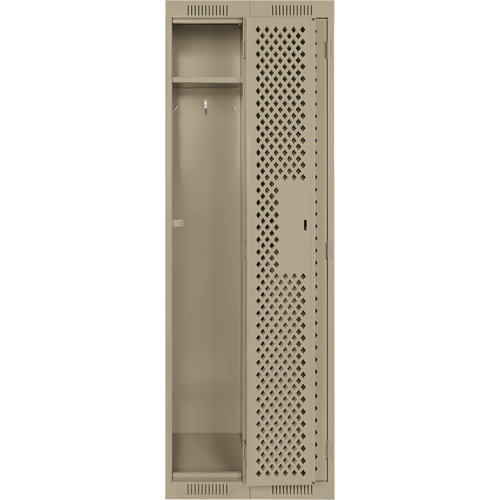 Clean Line Lockers, Bank of 2, 24" x 12" x 72", Steel, Beige, Rivet (Assembled), Perforated Advanced Consulting and Training Ltd.
