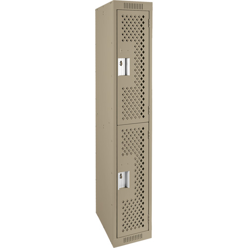 Casiers Clean Line, 2 niveaux, 12" x 12" x 72", Acier, Beige, Rivet (assembl&eacute;), Perfor&eacute; Advanced Consulting and Training Ltd.