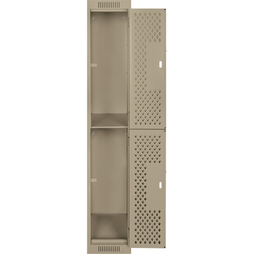 Casiers Clean Line, 2 niveaux, 12" x 12" x 72", Acier, Beige, Rivet (assembl&eacute;), Perfor&eacute; Advanced Consulting and Training Ltd.