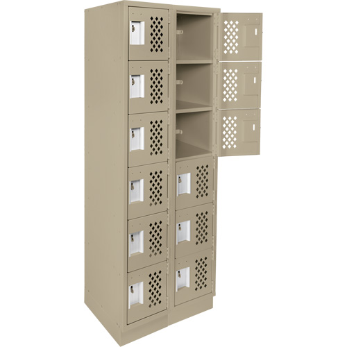Assembled Lockerettes Clean Line Perforated Economy Lockers, 6 -tier, Bank of 2, 18" x 72" x 12", Steel Advanced Consulting and Training Ltd.